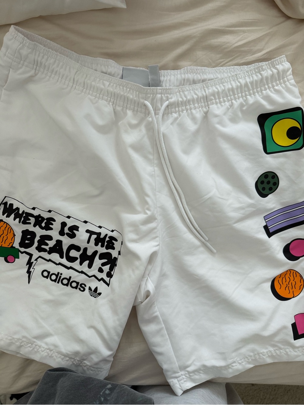 Adidas Originals “Where Is The Beach?” Men’s Swim Shorts – Size L
